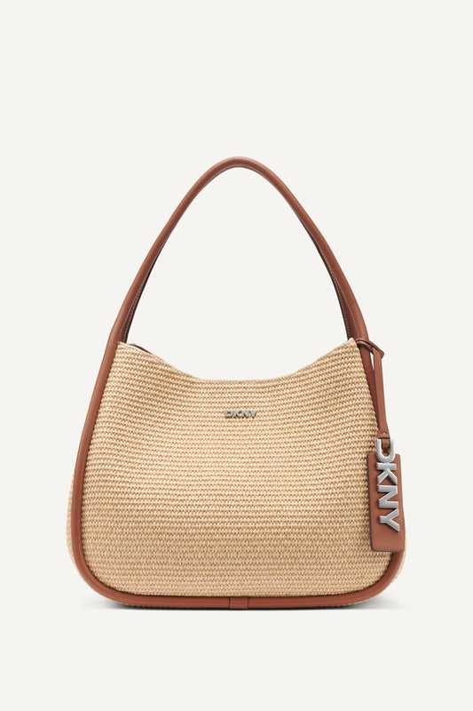 CAPRI WOVEN STRAW LARGE HOBO BAG