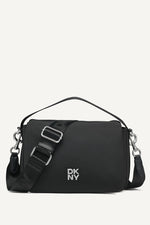 JENNY LOGO FLAP SHOULDER BAG