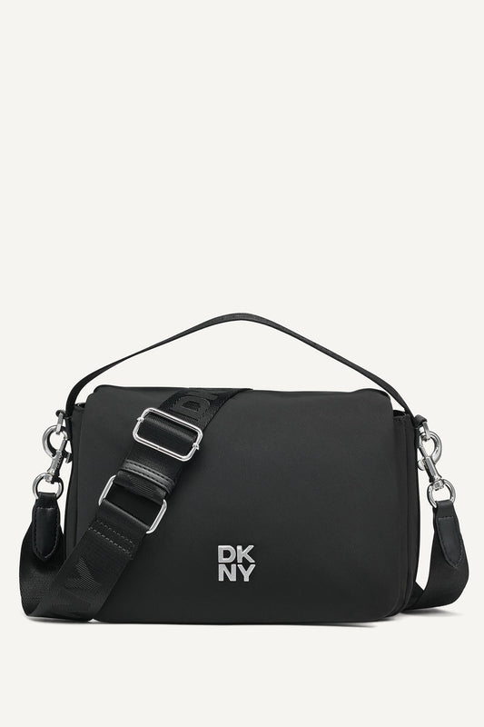 JENNY LOGO FLAP SHOULDER BAG