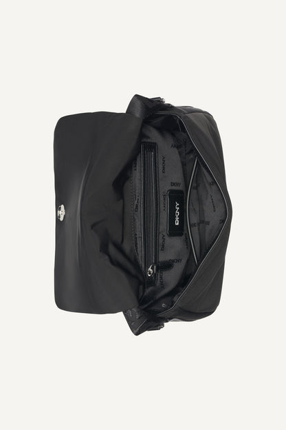 JENNY LOGO FLAP SHOULDER BAG