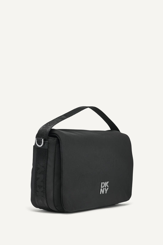 JENNY LOGO FLAP SHOULDER BAG
