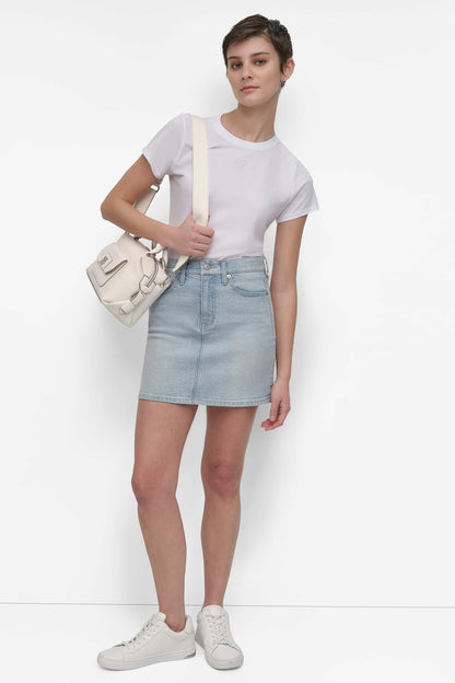 MINI SKIRT WITH RHINESTONE EMBELLISHMENT