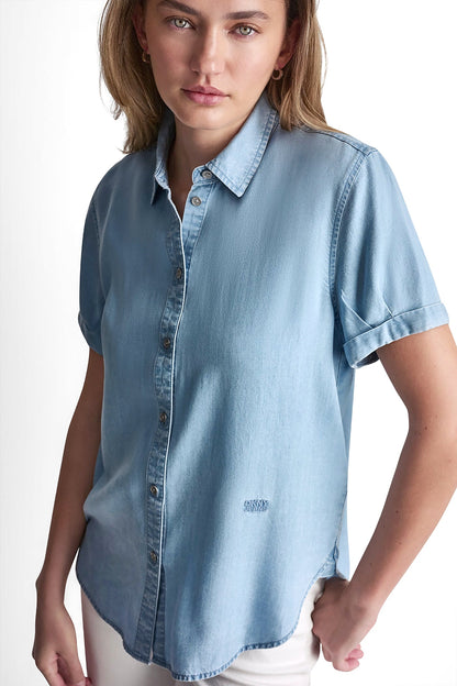 GARMENT DYE BUTTON-FRONT SHIRT