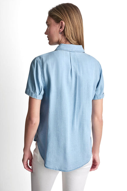 GARMENT DYE BUTTON-FRONT SHIRT