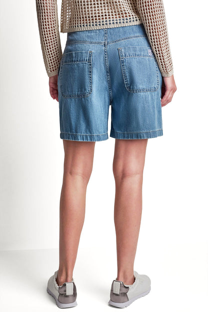 MID-RISE RELAXED DENIM SHORT WITH DRAWCORD