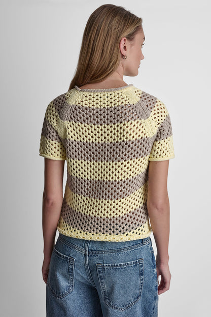 OPEN STITCH STRIPE SWEATER