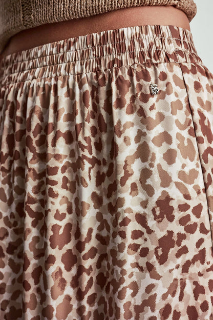 TIERED SATIN PRINTED SKIRT