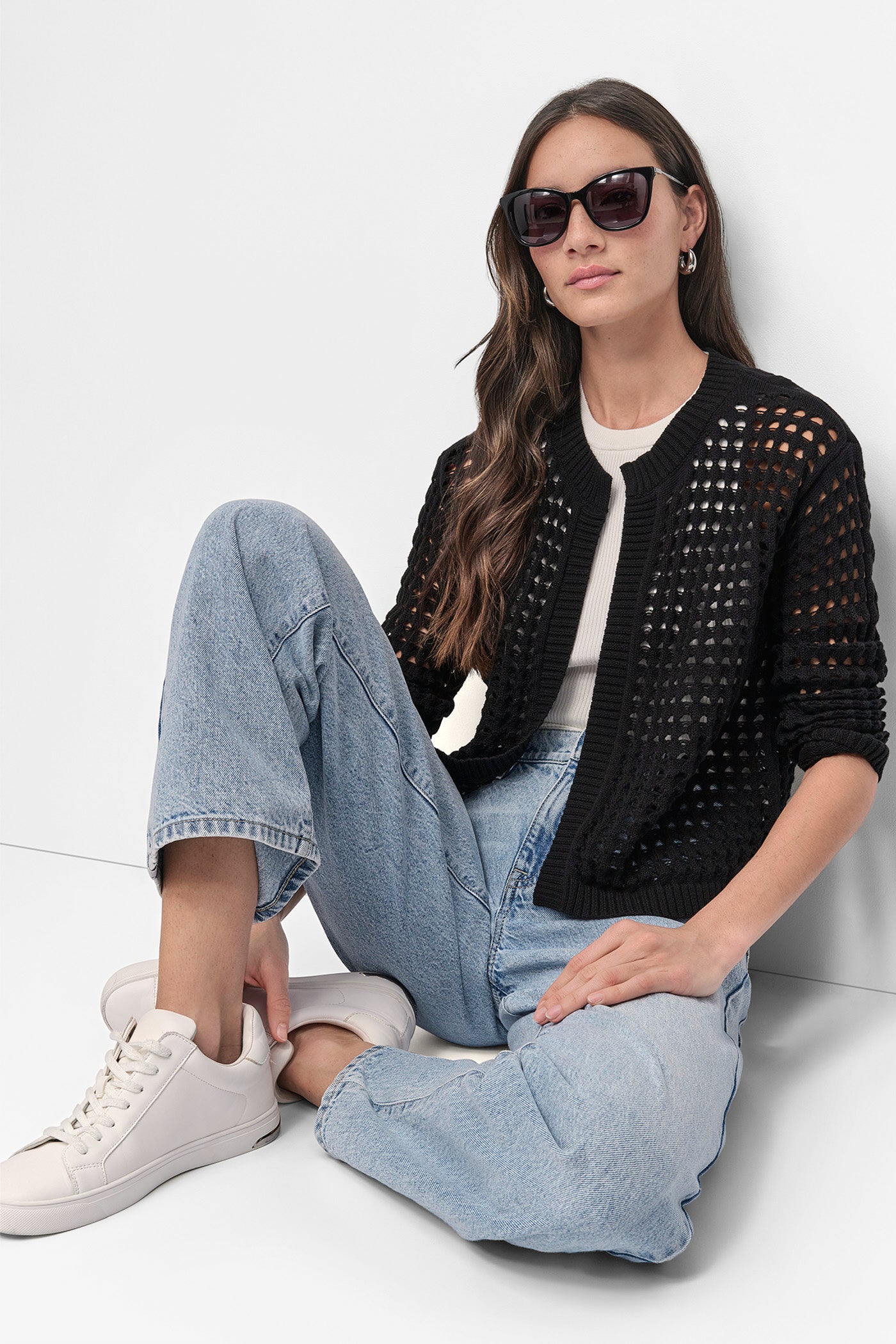 OPEN-STITCH CARDIGAN