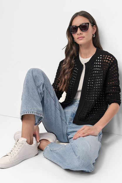 OPEN-STITCH CARDIGAN