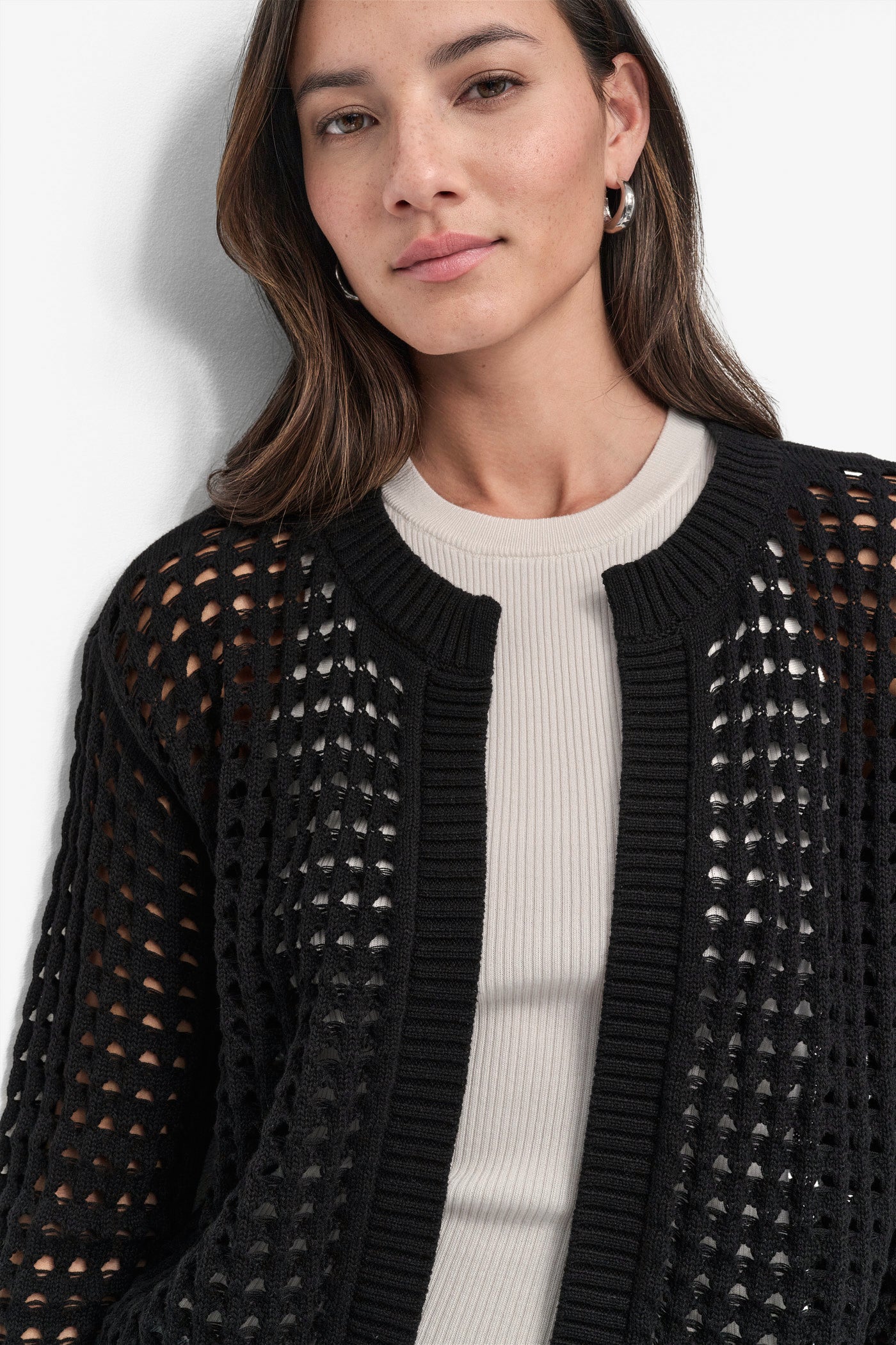 OPEN-STITCH CARDIGAN