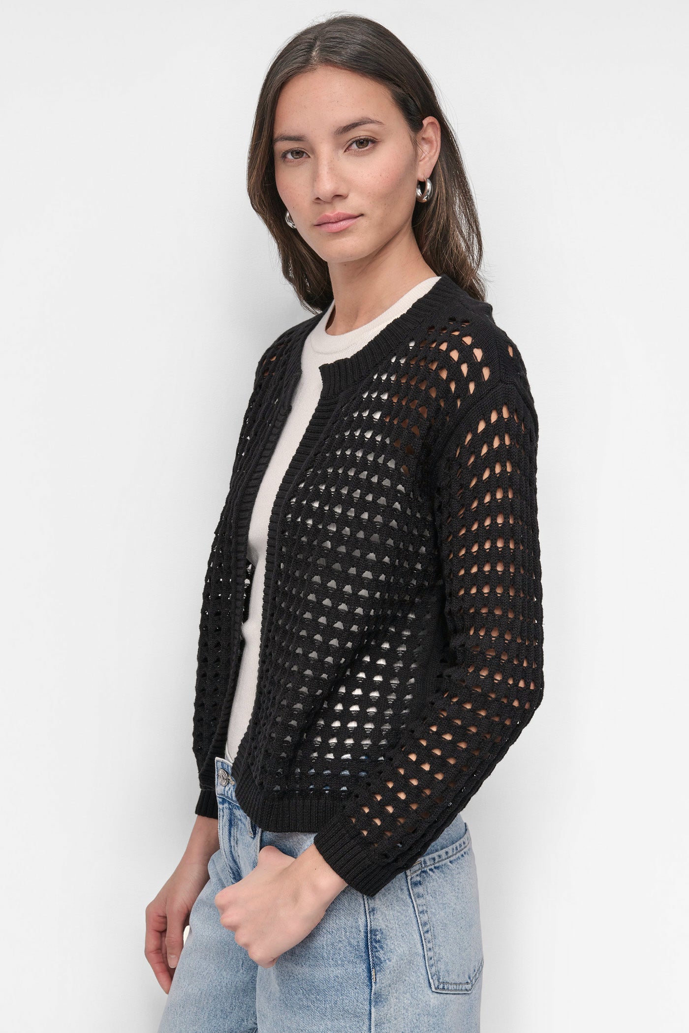 OPEN-STITCH CARDIGAN