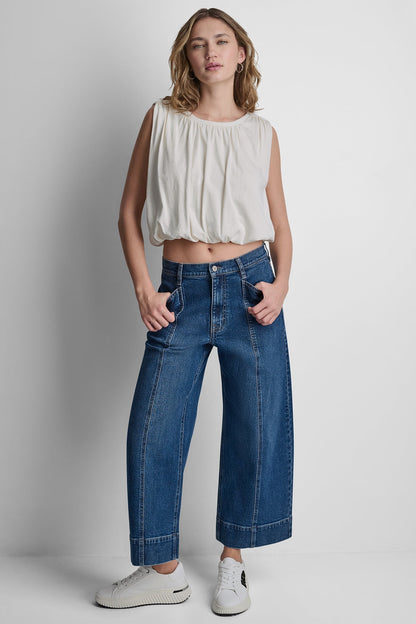 SLEEVELESS RUCHED TOP