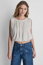 SLEEVELESS RUCHED TOP
