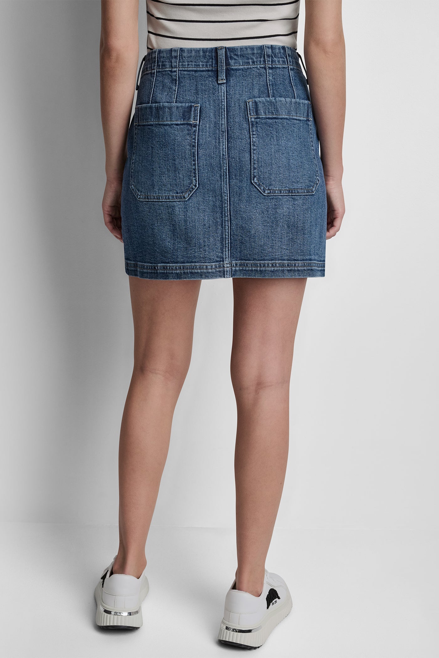 HIGH RISE PATCH POCKET MINI SKIRT 16 INCHES