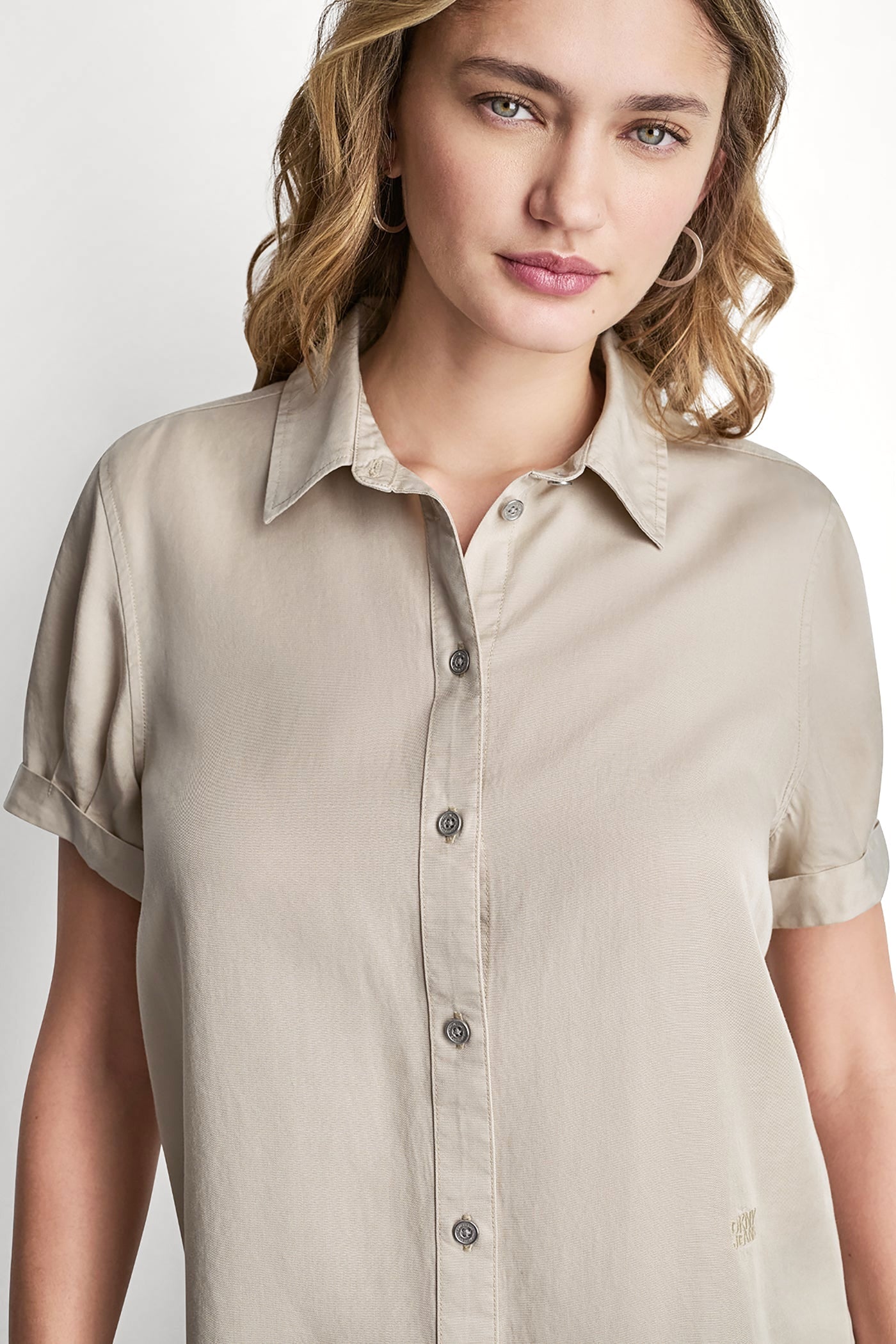 GARMENT DYE BUTTON-FRONT SHIRT