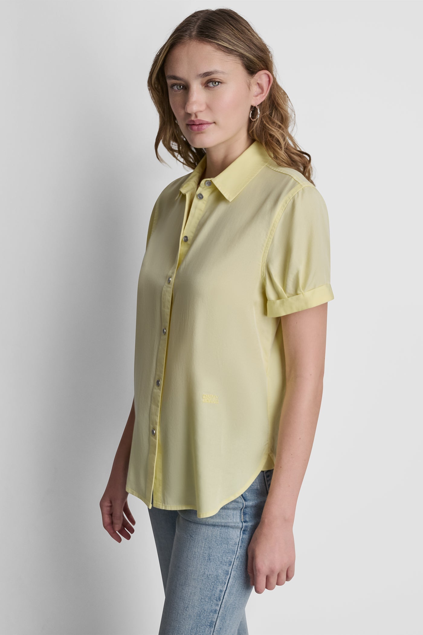GARMENT DYE BUTTON-FRONT SHIRT