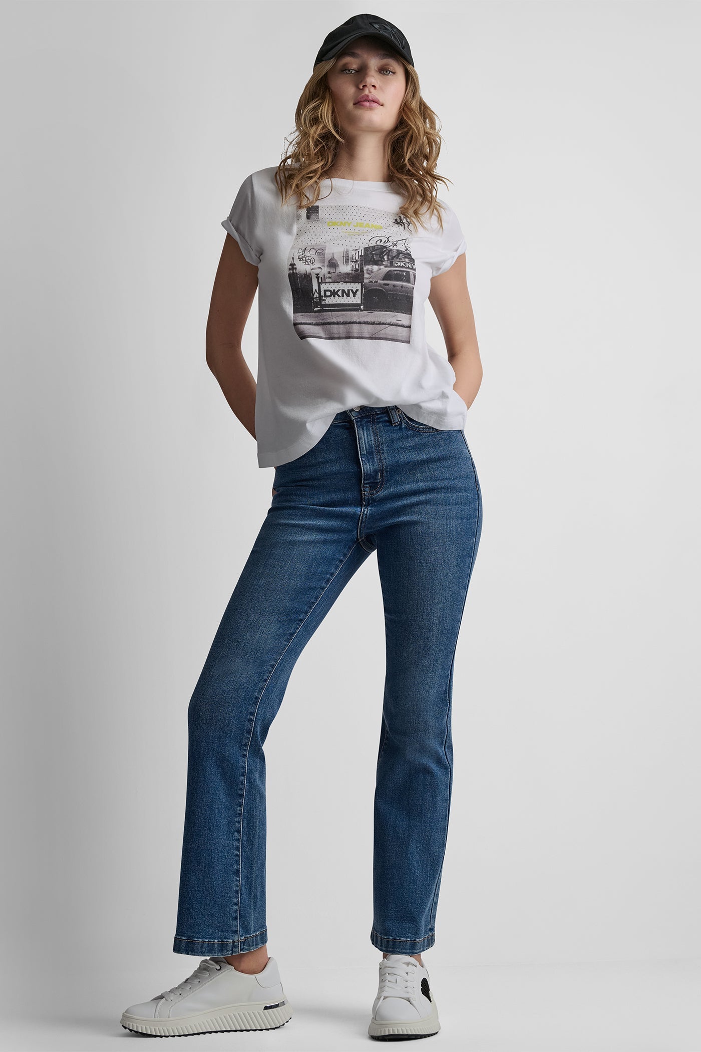DKNY PHOTOREAL LOGO CREW NECK TEE
