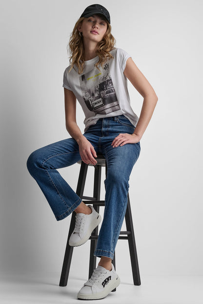 DKNY PHOTOREAL LOGO CREW NECK TEE