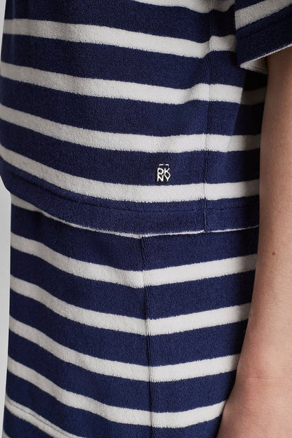 TOWELLING TERRY STRIPE BOXY POLO