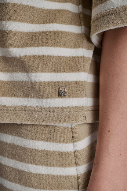 TOWELLING TERRY STRIPE BOXY POLO