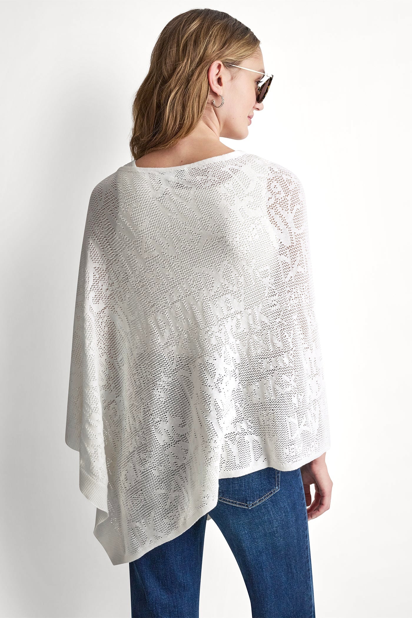 ASYMMETRIC LOGO POINTELLE PONCHO