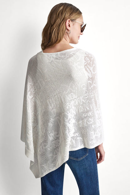 ASYMMETRIC LOGO POINTELLE PONCHO