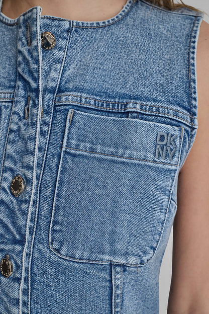 LONGLINE DENIM VEST