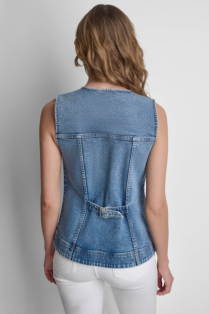 LONGLINE DENIM VEST