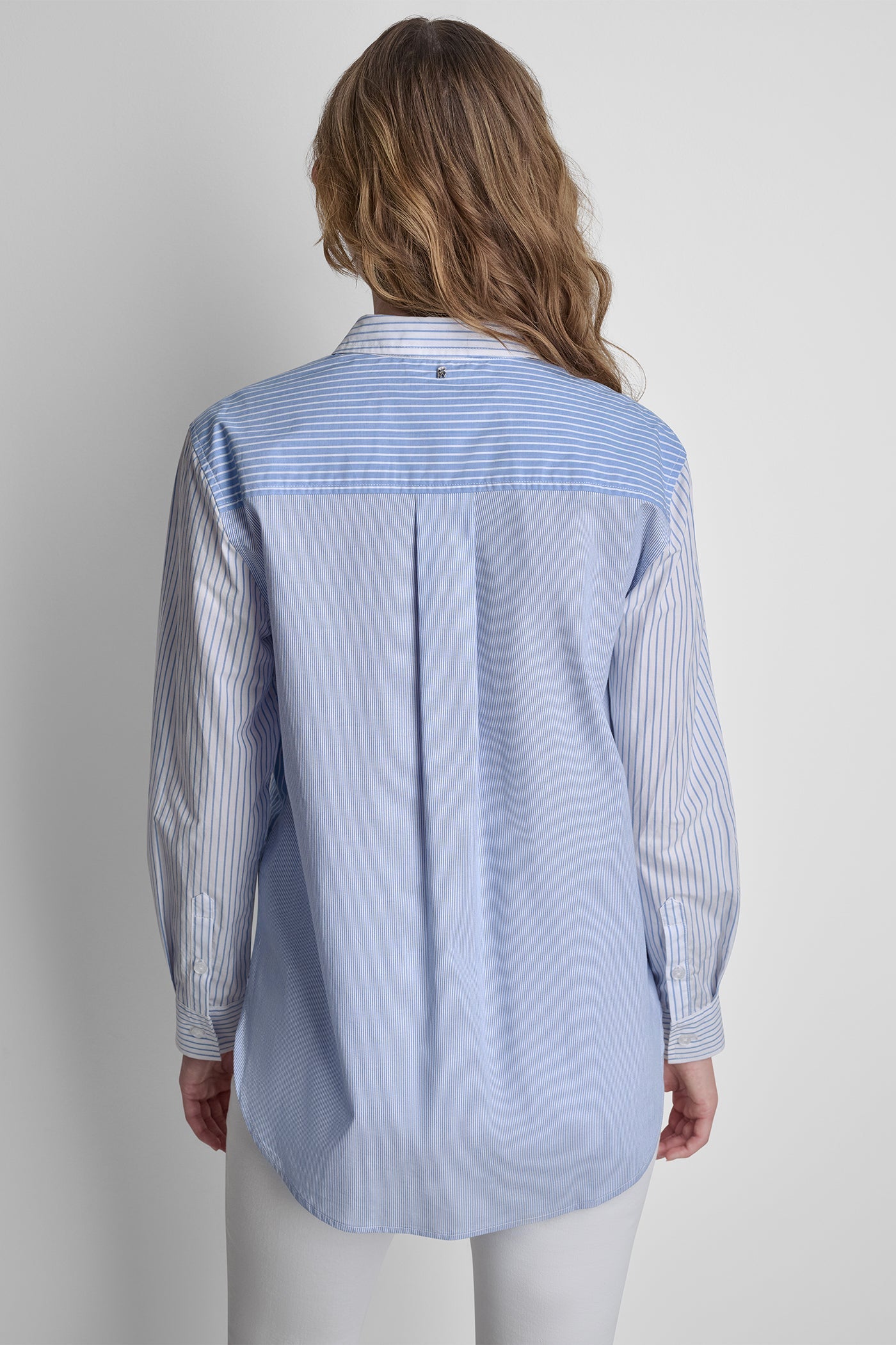 POPLIN CLASSIC FIT SHIRT WITH MIXED STRIPES