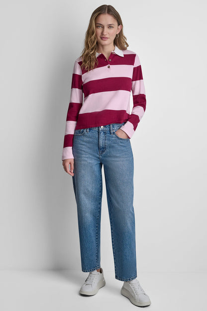 LONG SLEEVE STRIPE POLO