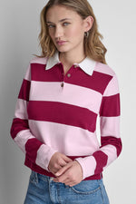 LONG SLEEVE STRIPE POLO