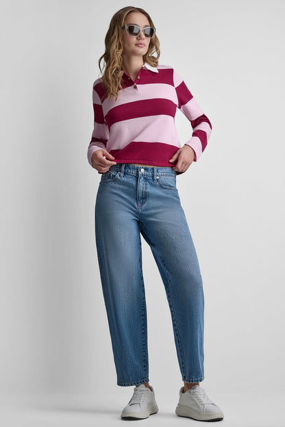 LONG SLEEVE STRIPE POLO