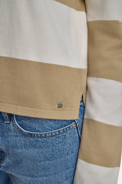 LONG SLEEVE STRIPE POLO