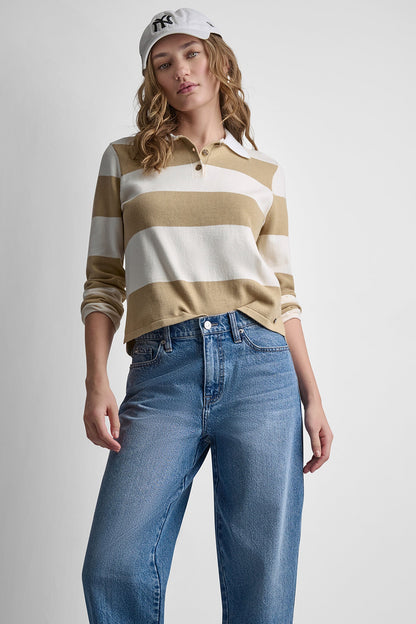 LONG SLEEVE STRIPE POLO