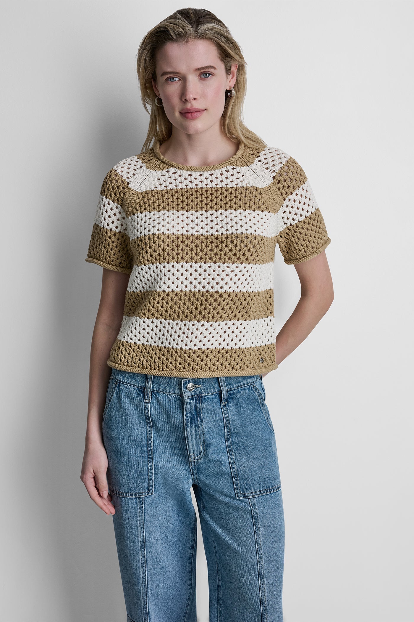 OPEN STITCH STRIPE SWEATER
