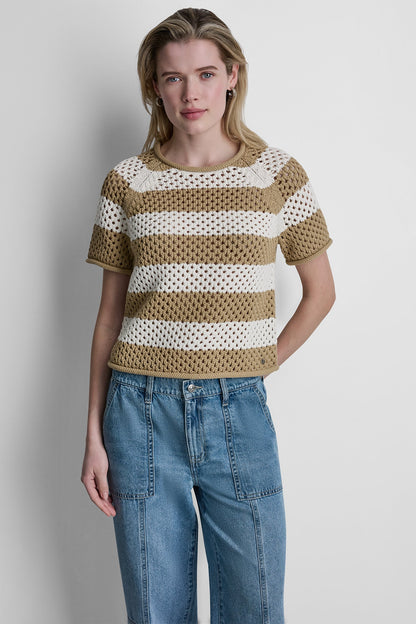 OPEN STITCH STRIPE SWEATER