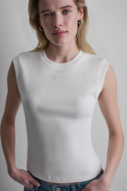 CREW NECK SLEEVELESS TEE