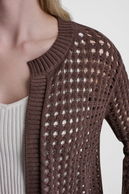 OPEN STITCH DROP SHOULDER CARDIGAN