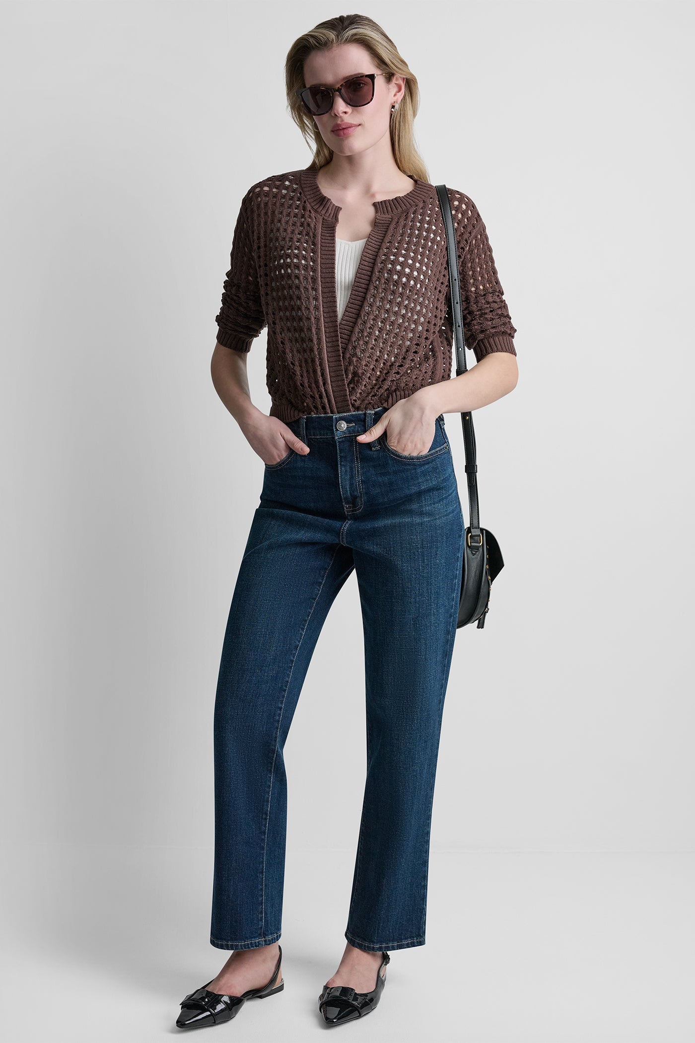 OPEN STITCH DROP SHOULDER CARDIGAN
