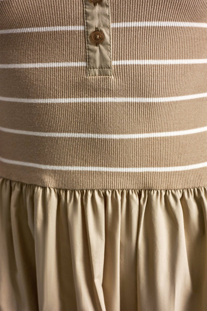 RIB HENLEY TANK MAXI DRESS