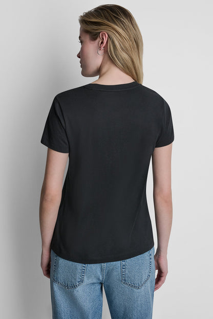NEWSPRINT DKNY STACKED LOGO TEE