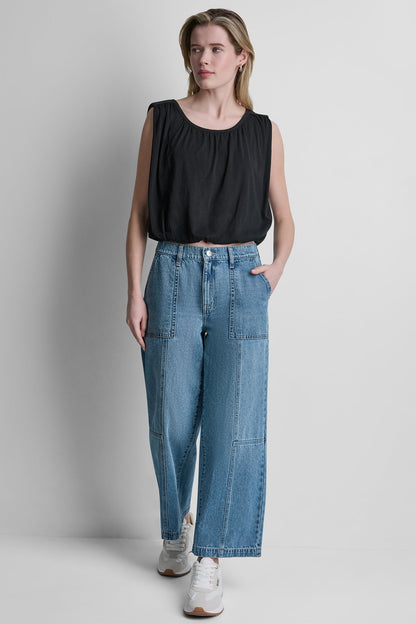 SLEEVELESS RUCHED TOP