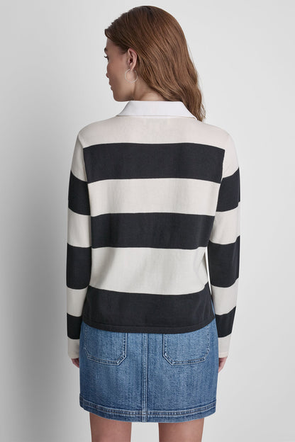LONG SLEEVE STRIPE POLO