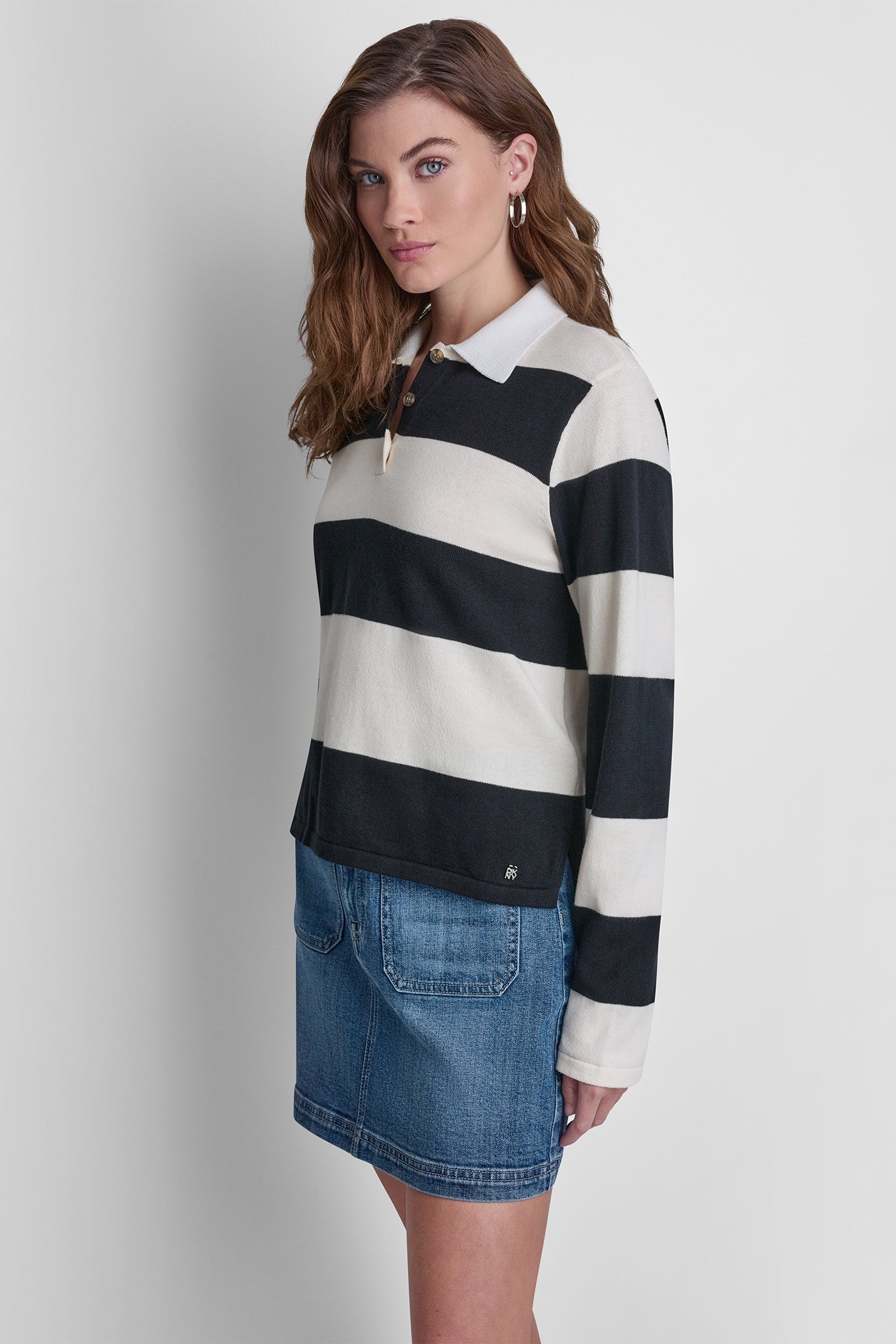 LONG SLEEVE STRIPE POLO