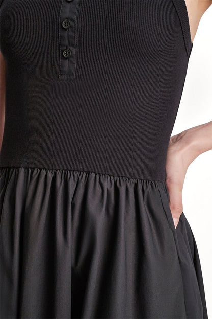 RIB HENLEY TANK MAXI DRESS