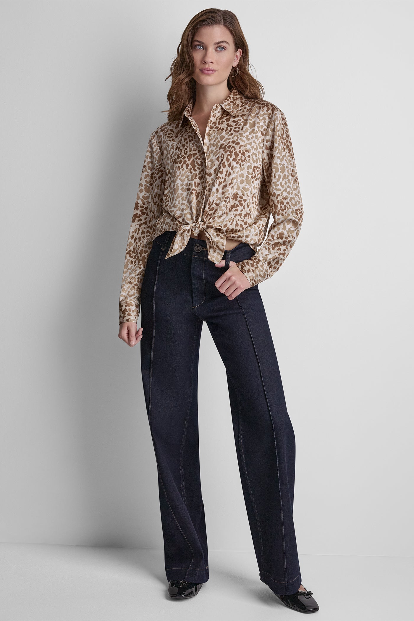 BUTTON FRONT PRINTED BLOUSE