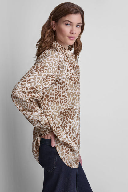 BUTTON FRONT PRINTED BLOUSE