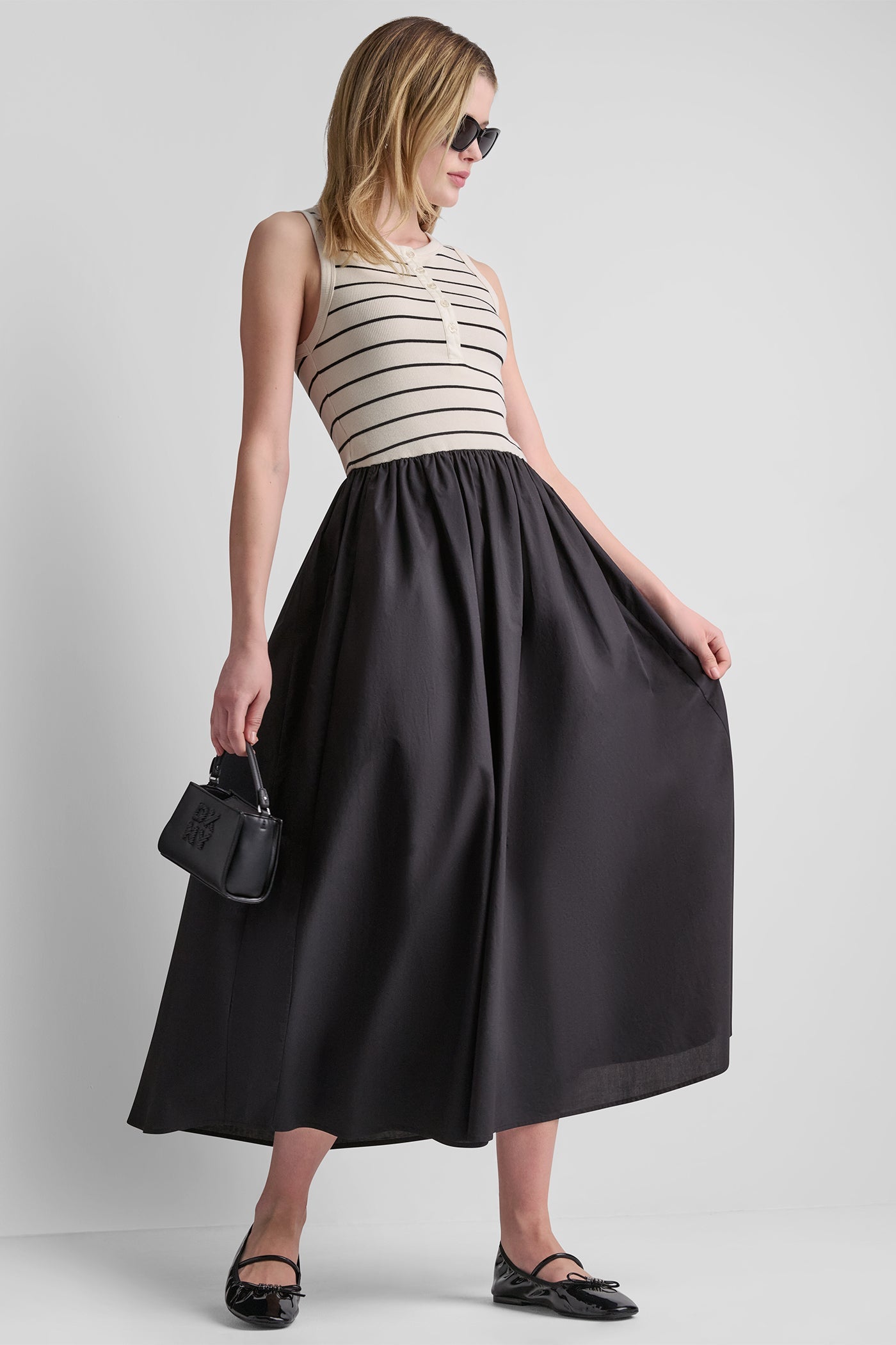 RIB HENLEY TANK MAXI DRESS