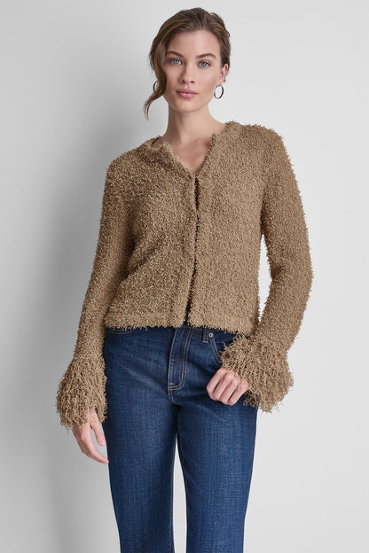 LONG SLEEVE FRINGE CARDIGAN