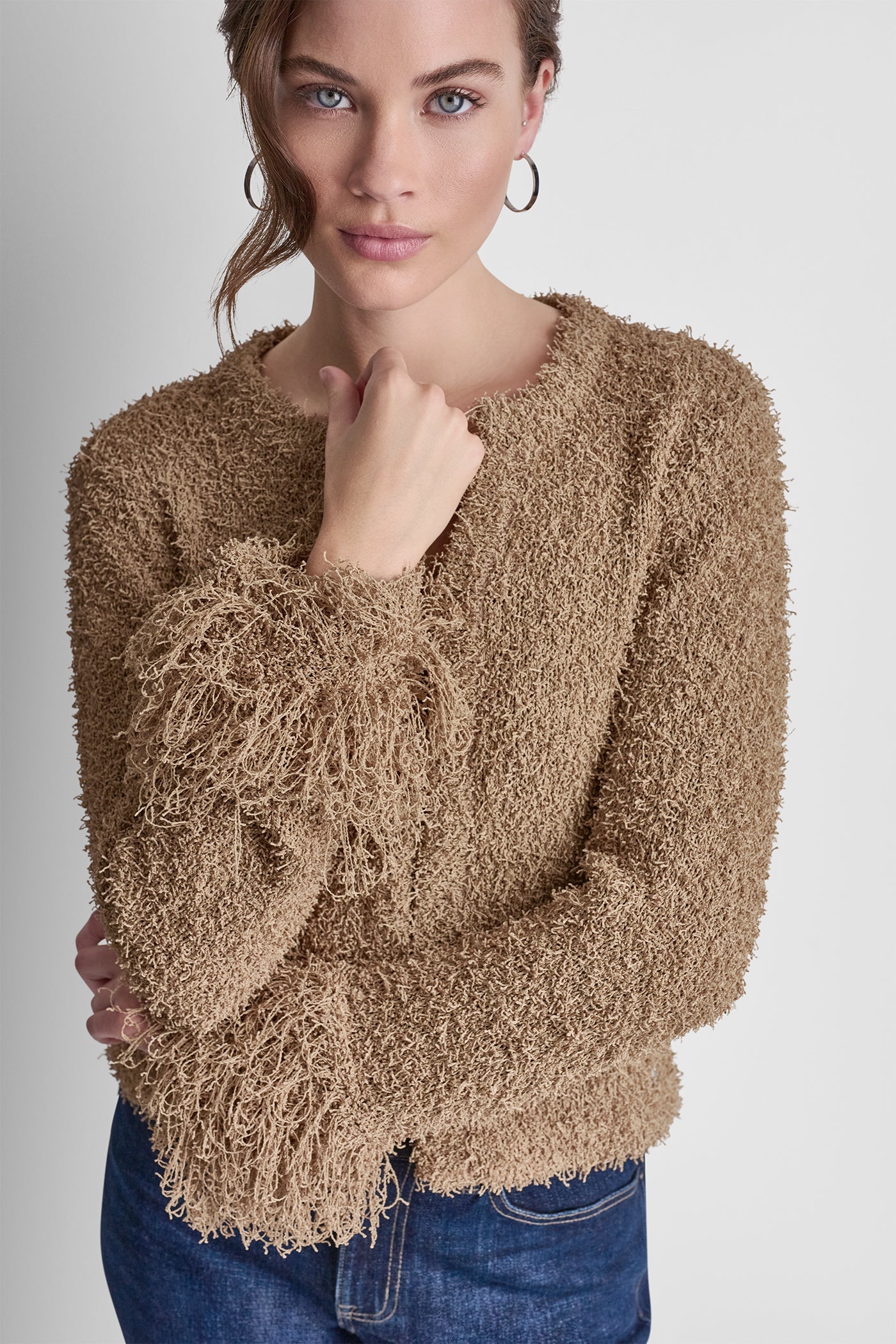 LONG SLEEVE FRINGE CARDIGAN
